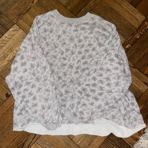 aerie cropped sweatshirt cheetah grey print size xs